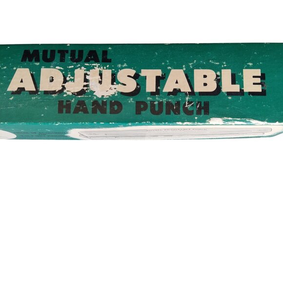 Vtg Mutual Adjustable Hand Punch No 20 Original Box Metal 2 or 3 Hole Made USA - Picture 11 of 16